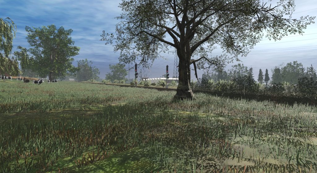 Eisenbahn Zug Simulator In-Game Grafikimpression der Landschaft im Spiel