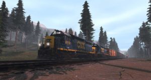 Rocky Mountains Simulator - in-Game Impression Grafik Lok und Eisenbahnstrecke