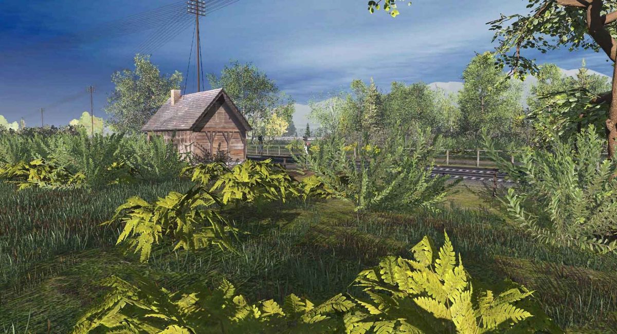 Eisenbahn Simulator - In-Game Impression Grafik Landschaft und Eisenbahnstrecke