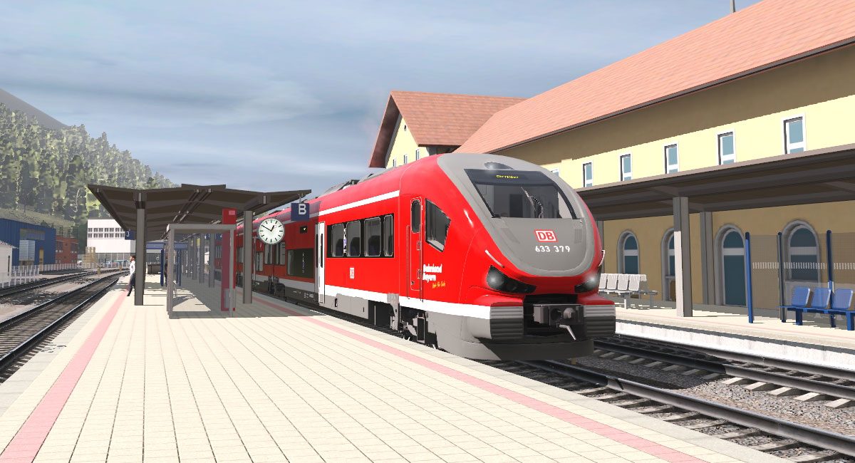 Neue Bahnstrecke Immenstadt-Oberstdorf für TS 3 - Spielgrafik-Bahnhof + Gleis